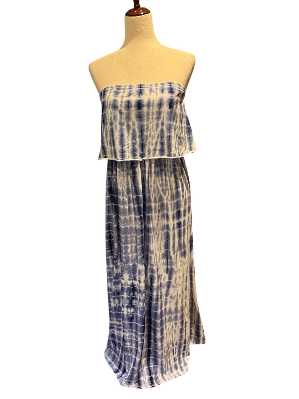 Salante Strapless Tie-Dye Flounce-top Maxi Dress Size Medium